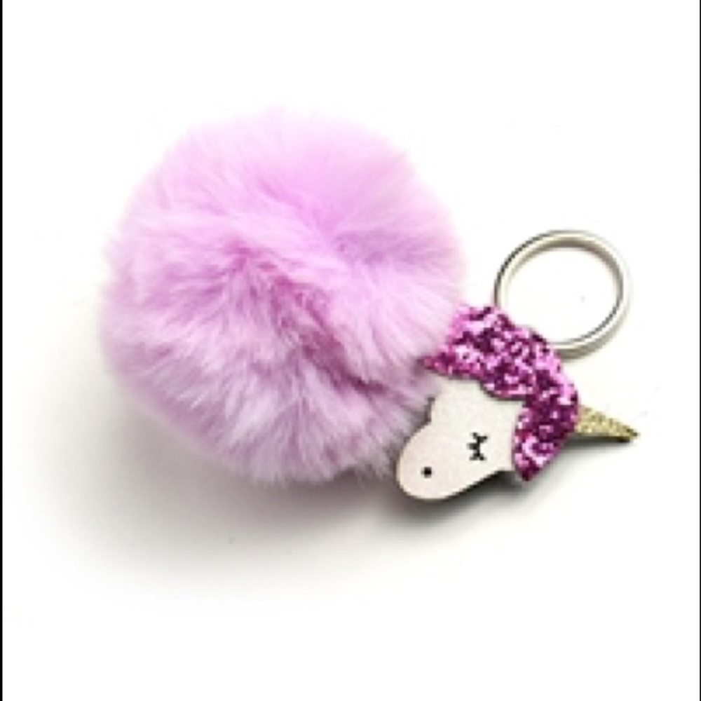 ⚡️ 5/$15 NEW! Unicorn 🦄 Pom Pom Keychain